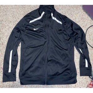 Nike Dri Fit Mens Black Full Zip Track Jacket Size Large
